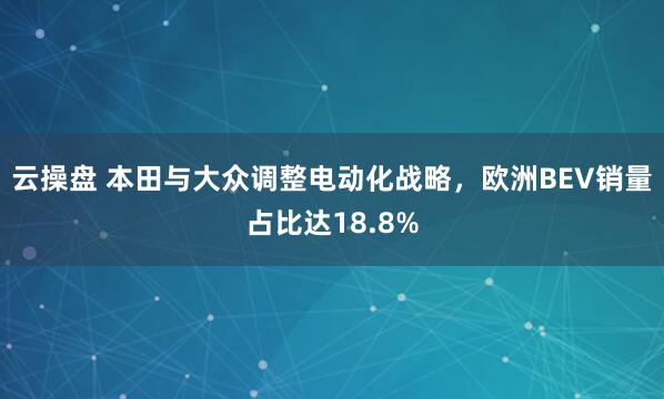 云操盘 本田与大众调整电动化战略，欧洲BEV销量占比达18.8%